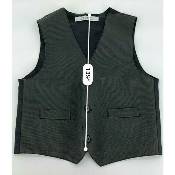 Boys Gray Button Down Front Formal Vest - Picture 3 of 5